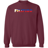 Filipino with Flag Embedded Unisex Crewneck Pullover Sweatshirt